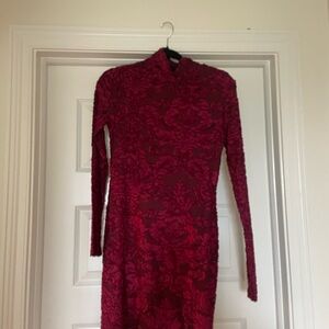 Forever 21 Red Long Sleeve Bodycon Dress